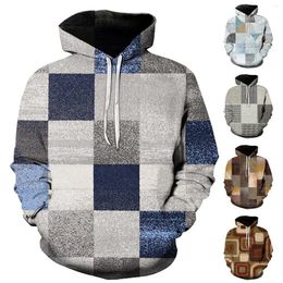 Men's Hoodies Casual Fashion Color Matching Printed Long Sleeved Hoodie Mens Sweatshirts Without Hoods