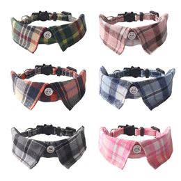 2 pçs ajustável coleira de gato roupa de cão charme menino cão decorativo gato pet breakaway cão bowtie pet bowknot corrente anel treliça pano