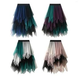 Skirts Tulle For Women Fairy Skirt Mesh Layered MIDI Length Tutu Half Evening Party Formal Prom Wedding Po Prop