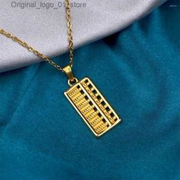 Pendant Necklaces Pendant Necklaces Unisex Abacus Necklace Creative Chain Gold Color Scientific Calculator Accountant Jewelry Gift Teacher Q231207