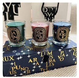 2023 70g x3 Scented Candles Etincelles TUBEREUSE Christmas Limited Gift Box Set Wedding Companion Gift Fragrance Glass Candles Cup Christmas Gift