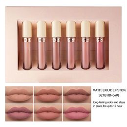 Lip Pencils 6 Pack matte rose lip gloss nude lipstick is not easy to touch the glaze set 231207