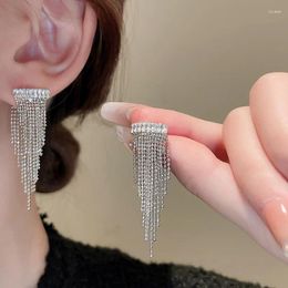 Dangle Earrings Front And Back Zircon Long Tassel Drop For Women Personalised Temperament Party Jewellery