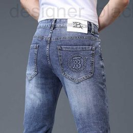 Men's Jeans designer jeans Focus on high-end autumn and winter new products, light luxury fashion brand jeans, men's slim fit, small feet, elastic leisure, Korean B TGKL