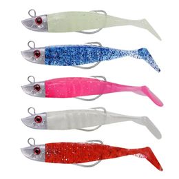 Baits Lures 2 Replacement Lure Jigging Soft Bait Fishing 8cm 85g DIY Head Jig Fish T Tail Sea Bass Tackle 231206