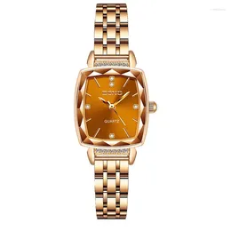 Wristwatches Women's Quartz Waterproof Watch Fashion Versatile Solid Precision Steel Band Non Mechanical Small Square