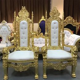 2pcs/set)King And Queen High Back Cheaper Sliver Throne Chairs bjflamingo Wedding Good Quality King Thrones chairs 103