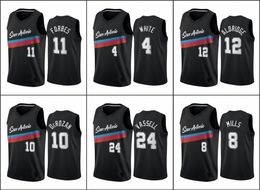 San Antonio''Spurs''Men DeMar DeRozan Devin Vassell LaMarcus Aldridge Black''City''Edition''Fiesta Colors Jersey