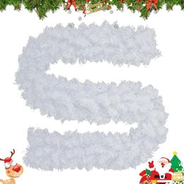 Christmas Decorations 2.7M Christmas Garland Artificial Wreath White Christmas Decoration for Indoor Outdoor Christmas Tree Year Party Home Decor 231207