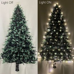 Tapestries 4.9x2.5Ft Christmas Tree Tapestry Wall Hanging With 10M 100LED LED string Lights For Door Cover Home Bedroom Backdrop Xmas Decor 231207
