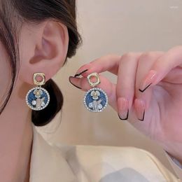 Dangle Earrings TIOWIOS 2023 S925 Silver Needle Luxury French Retro Flower Chao Chaoxian Joker Temperament Circle Pendientes For Women