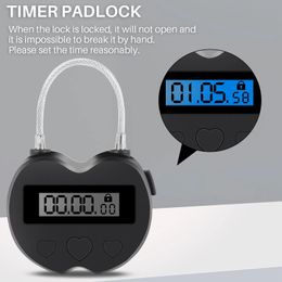 Smart Lock Smart Time Lock LCD Display Time Lock Multifunction Travel Electronic Timer Waterproof USB Rechargeable Temporary Timer Padlock 231206