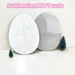 Party Favor Easter gift Wooden Sublimation Egg puzzle Blank custom jigsaw MDF DIY Easter Puzzles 1207
