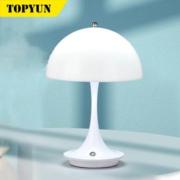 Decorative Objects Figurines Mushroom table lamp PC luminous lampshade rechargeable desk lamp bedroom bedside decorative night light 231207