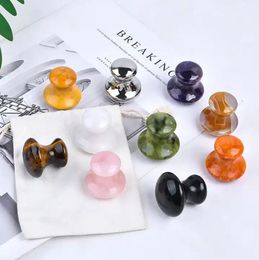 Mushroom Tiger Eye Gua Sha Facial Skincare Tool Natural Jade Stone Crystal Rose Quartz Guasha Eye Massager Wrinkle Remover Beauty Health Neck Therapy