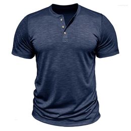 Men's T Shirts Men Clothing Summer Fashion Short Sleeve T-Shirt Tees Casual Slim Solid Pullover Style 2024 Collar Button