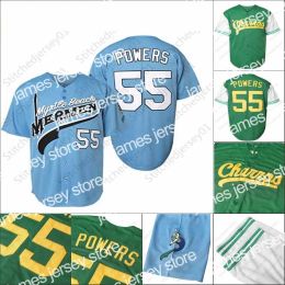 College Baseball Wears Men 55 Kenny Powers Charros Movie Baseball Jersey Stitched