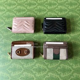 Designers zipper short wallets Women real leather pvc Business credit card holder men wallet womens with box 11 5cmx9cmx2cm250V