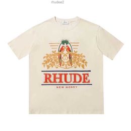 23new Mens t Shirt Rhude Designer Pure Cotton Tees Street Fashion Casual Couple Matching Short Sleeves S-xl 8VKM