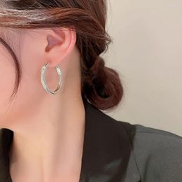 Hoop Earrings Sweet Vintage For Girls Simple Eleagnt Women Round Korean Stud Metal