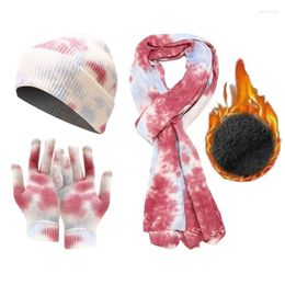 Bandanas Knitted Hat Scarf & Gloves Winter Set Warm Knit Long Beanie For Men Outdoor Sports
