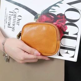 Genuine cow leather zipper women designer coin purses lady fashion casual small zero wallets no63134