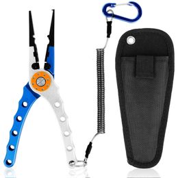 Fishing Accessories Piscifun Fishing Pliers Aluminium Braid Cutters Split Ring Pliers Hook Remover Fish Holder with Sheath and Lanyard 231204