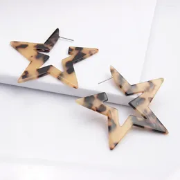 Dangle Earrings Fashion Cute Resin Acetate Plate Women's Simple And Versatile Geometric Five-pointed Star Trendy Charm