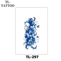 Coloured Tattoo Sticker Waterproof Simulation Rose Sketching Flower Full Back