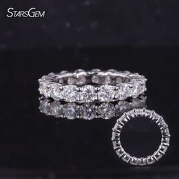 Starsgem Custom Women 14k Solid Gold Eternity Ring Engagement Moissanite Rings