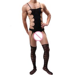 Plus size roupa interior masculina lingerie gay s corpo meia macacão erótico para masculino sleepwear trajes sexy novo látex catsuit