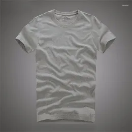 Men's Suits A2860 Cotton Solid T-shirt Men Short Sleeve Camiseta