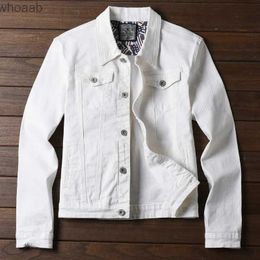 Men's Jackets Men's White Denim Jacket Fashiona Short Style Slim Fit Streetwear Spring Autumn Coat Yellow Red Black army green Jean Jacket YQ231207