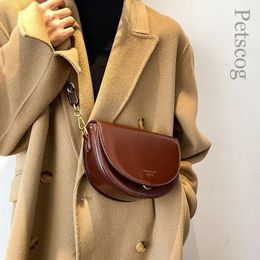 Evening Bags Designer Bags Luxury Pu Leather Crossbody Bag For Women Brown Shoulder Bags Ladies Vintage Flap Handbags Female Bolsas 231207