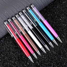 Random Colorful Crystal Pen Diamond Ballpoint Pens Fashion Creative Stylus Touch Novelty Gift Office Material School