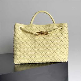 Andiamo Handbag Fashion Venetasbottegass Medium Woven Tote Bag Daily Matching Counter Quality