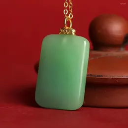 Chains Natural Dongling Jade Inlaid Nameless Pendant Transshipment Bead Necklace Cabbage Pendant.