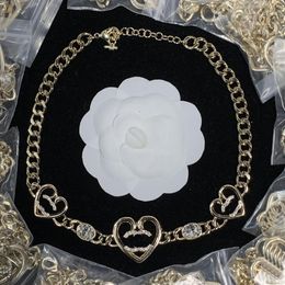 Love inlaid with diamonds neckchain Choker Necklace Classic Women Square Full Diamond Collar Rock Punk Cuban Neck Chain Designer Jewellery HCN1 -13