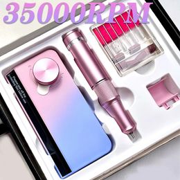 Nail Art Equipment 35000RPM Rechargeable Nail Drill Manicure Machine With Pause Mode Nail Salon Equipment Nail Gel Cutting Remove Nail Sander 231207