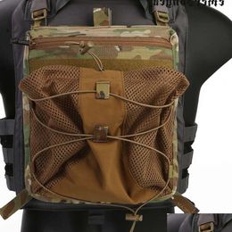 Andra taktiska ryggsäckar bungee pack hjälmväska justerbar påse lättvikt för 420 väst airsoft jakt utomhus vandring nylon szeq dr dhqc3