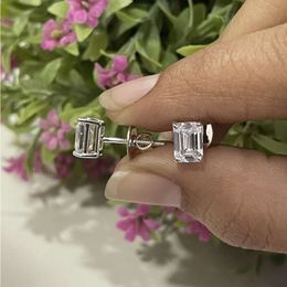 Timeless Elegance Emerald Diamond Earrings Exquisite Moissanite for Wedding Gifts