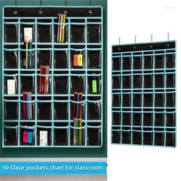 Storage Bags Hanging Classroom Phone Calculator Holder 30 Pockets Pocket Chart With Number Stickers For School Office