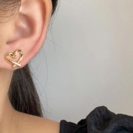 Stud Earrings Eternal Love Piercing Fashion Heart Shaped For Women Chic Wedding Jewellery