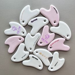 Custom Heart Shaped Ceramic Gua Sha Facial Tools Beauty Face Sculpting Tool Anti Cellulite Body Guasha Board Scraper Handmade Ceramics Massager