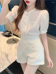 Women's Tracksuits 2023 Summer Short Sets Korean Fashion Top And Shorts 2 Piece Set Outfits Suit With For Women In Matching