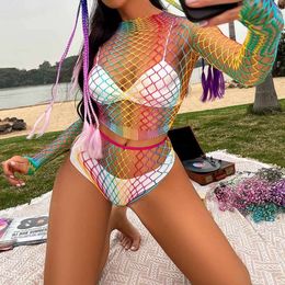 Sexy Costume Sexy Bodystocking Sheer Fishnet Women's Underwear Beachwear Bathing Suit Erotic Bodysuit Lingerie Porno Costumes