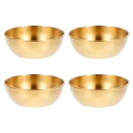 Plates 4 Pcs Seasoning Dish Sauce Dishes Cutlery Tray Plate Spice Metal Flavour Stainless Steel Japanese-style Small Appetiser