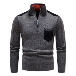 Designer Sweater Men Winter New Top Standing Neck Thickened Sweater Pullover Knitwear Plus Size Men's 849