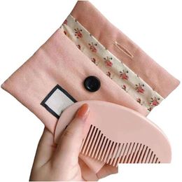 Hair Brushes Brand Pink Wooden Comb With A Pocket Styling Tool Girl Hairs Beauty Product Drop Delivery Products Care Tools Dhhn6