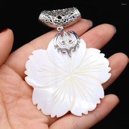 Pendant Necklaces Natural White Mother Of Pearl Shell Pendants Carved Flower Shape Charms For Women DIY Boho Necklace Jewelry Making